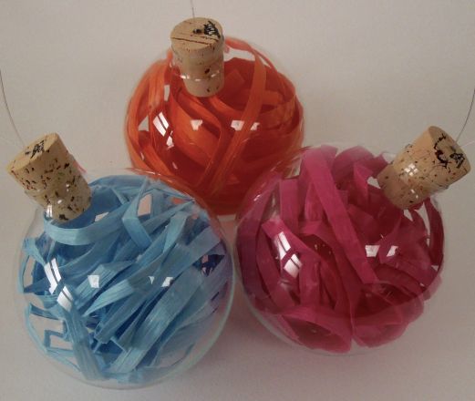 A bit of a year - 2015<br /><br /><h6>Baubles</h6>  Mixed media (Glass sphere and coloured raffia) <br /> 8cm each approx. <br /><br /><br /><br />

<br /><br /><br /><h7>For sale</h7>