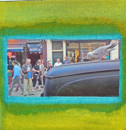 Extemporanea - 2009<br /><br /><h6>Seagull</h6>  Artistâ€™s photographic print and acrylic paint <br /> 150mm x 150mm <br /><br /><br /><br /><br /><br /><br /><h7>Sold</h7>