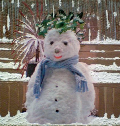 Extemporanea - 2009<br /><br /><h6>Snowman</h6>  Artistâ€™s photographic print and acrylic paint <br /> 150mm x 150mm <br /><br /><br /><br /><br /><br /><br /><h7>Sold</h7>
