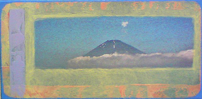 Gestalt  - 2008<br /><br /><h6>Fuji</h6>  Artistâ€™s photographic print and acrylic paint <br /> 200mm x 400mm <br /><br /><br /><br /><br /><br /><br /><h7>Sold</h7>