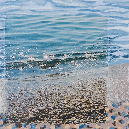 On Chesil Beach  - 2010<br /><br /><h6>Ripple 2</h6>  Artistâ€™s photographic print and acrylic paint <br /> 200mm x 200mm <br /><br /><br /><br /><br /><br /><br /><h7>Sold</h7>