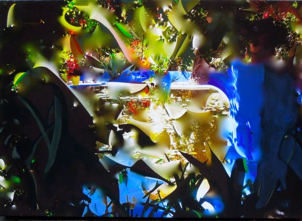 A bit of a year - 2015<br /><br /><h6>Majorelle, Marrakech,  1</h6>  Mixed media (Artistâ€™s  photography and  acrylic paint) <br /> 600mm x 420mm H <br /><br /><br /><br />
<br /><br /><br /><h7>For sale</h7>